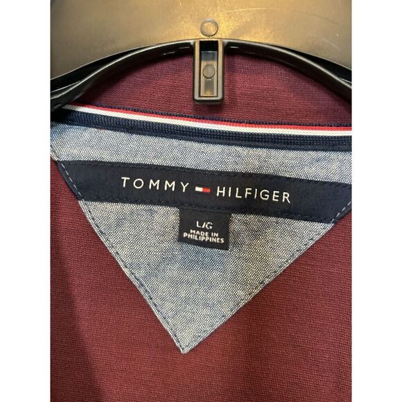 Tommy Hilfiger Burgundy Navy Zip L/G Streetwear Y2K Track Jacket - Picture 4 of 12
